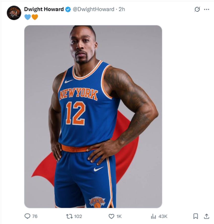 難道說？尼克斯步行者G4賽后 霍華德發(fā)推身披尼克斯戰(zhàn)袍